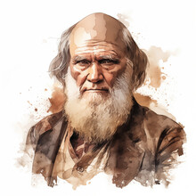 Reconstitution Of Charles Darwin’s Portrait, Ia Generated
