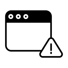 Error web Page solid glyph icon illustration
