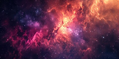 Canvas Print - colorful galaxy with stars. can be used for astronomy, space exploration, and science-related projec
