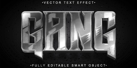 Canvas Print - Silver Gang Vector Fully Editable Smart Object Text Effect
