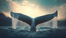 Big Whale In The Sea. Generative AI,