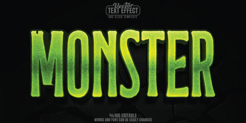 Wall Mural - Monster editable text effect, customizable horror and zombie 3D font style