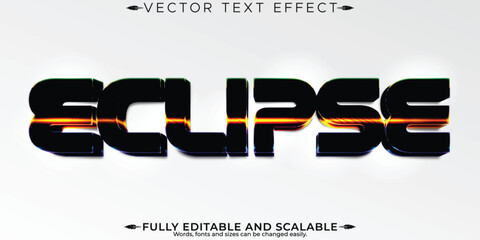 Eclipse text effect, editable sun and cosmic customizable font style.