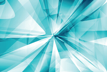 Poster - Turquoise and light blue color tone abstract perspective background.