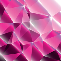 Aufkleber - Abstract shiny glassy pink 3d polygonal geometric shapes shiny background. Ideal for desktop wallpaper or technology concept cover design.