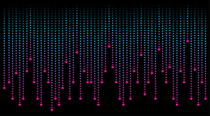 Dotted  line pattern isolated on a black background. Vector illustration of technology, futuristic, artificial intelligence concept 