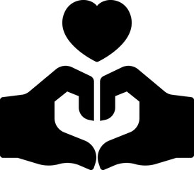 Wall Mural - Heart hands icon