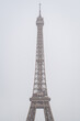 The Eiffel Tower alone in the mist of winter rain in Paris 2