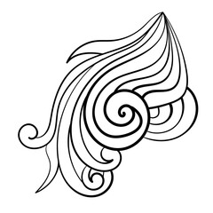 Wall Mural - Curl doodle for creativity, zen coloring page with spiral