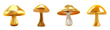 Gold Mushroom PNG Set