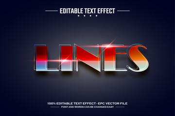 Wall Mural - Lines 3D editable text effect template