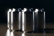 3D rendered silver cans with no labeling. Generative AI