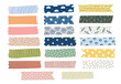 Collection of cute washi tape for planner vector illustration