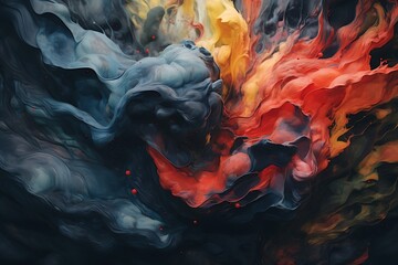 Aufkleber - Generative AI : macro close up of different color oil paint. colorful acrylic. modern art concept