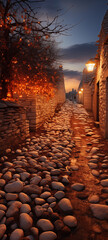 Poster - Stone ancient city at sunset