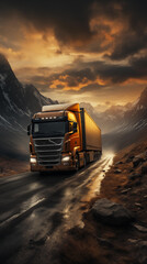 Canvas Print - truck on the road