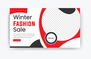 Winter fashion sale banner template design vector, fashion sale post template, winter sale banner, winter fashion template 