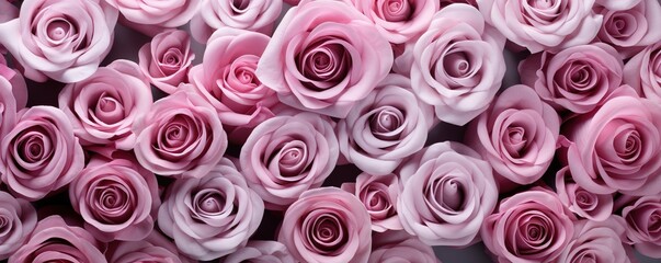 Wall Mural - beautiful collection of pink roses. generative AI
