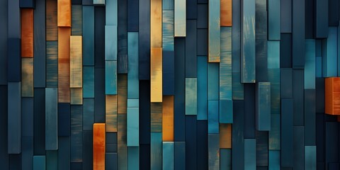 Wall Mural - The textured mosaic background is yellow blue and orange