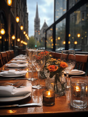 Poster - table setting at restaurant