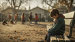 © John - Solitary Child Sitting Alone on Park Bench - harassment at school