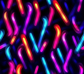 Wall Mural - Neon Lights Seamless Pattern