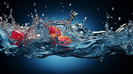 Wall Mural - orange and water splash