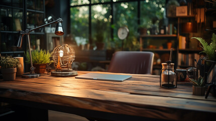 Canvas Print - Close-up of desk in study room