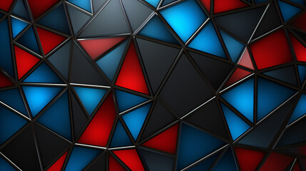 Wall Mural - Modern Geometric Design: Abstract Triangle Mosaic in Bright Colors for Digital Art