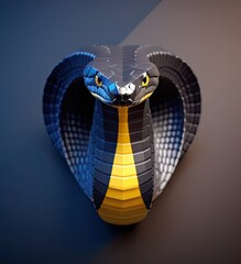 Wall Mural - cute 3d cartoon character of cobra snake