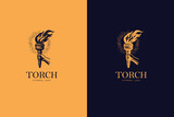 Fototapeta  - Torch Logo vector symbol illustration design