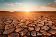 Cracked Earth In The Desert. 
