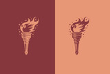 Fototapeta  - Torch Logo vector symbol illustration design, hand drawn, retro classic