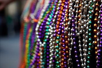 Long colorful chain worn during Mardi Gras festivities. Generative AI