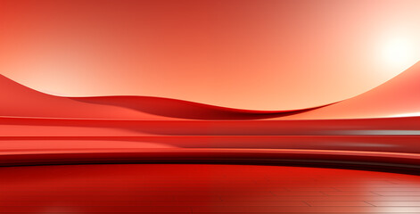 Sticker - abstract red wave background