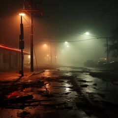 Canvas Print - night city street