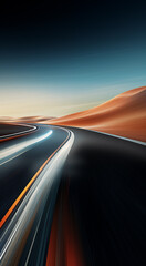 Poster - motion blur road