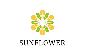 Wall Mural - Sunflower logo design vector element beauty nature park icon symbol.