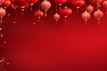 Canvas Print - red chinese lanterns background