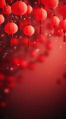 Poster - red chinese lanterns background