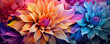 A digital art depiction of vibrant, colorful abstract flowers perfect for festive or seasonal backgrounds.