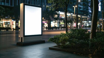 Empty Billboard Mockup in Modern Shopping Center: Advertising and Marketing Space for Sale and Offers