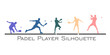 © WINDERFULL STUDIO - set vector colorful Padel tennis player silhouette isolated background
