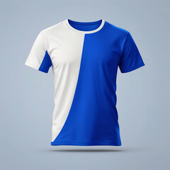 Blue T-shirt template men isolated on white. Tee Shirt blank as design mockup. Front view