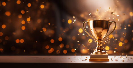 brilliant gold trophy background, an end-of-year event