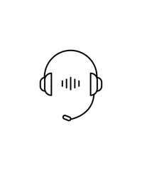 Canvas Print - headphone icon, vector best line icon.