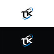 TK logo. T K design. White TK letter. TK, T K letter logo design. Initial letter TK linked circle uppercase monogram logo. T K letter logo vector design.	
