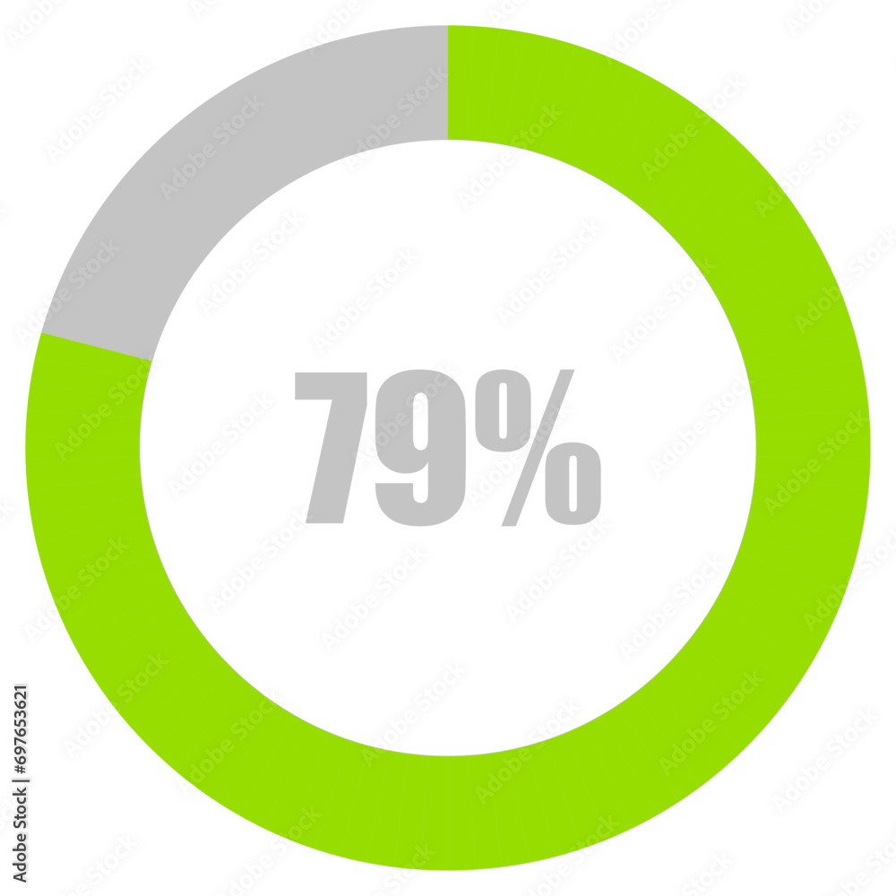 Vetor 79% Loading. 79% circle diagrams Infographics vector, 79 ...