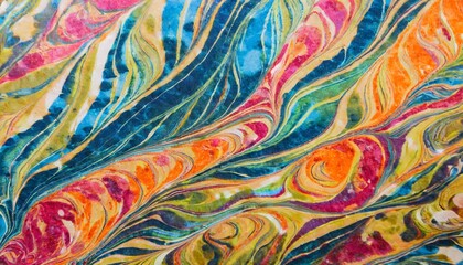 Wall Mural - rick colored marbled paper captured from close up