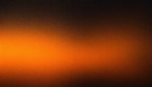 Orange Glowing Color Gradient On Black Grainy Background Noise Texture Effect Large Banner Copy Space